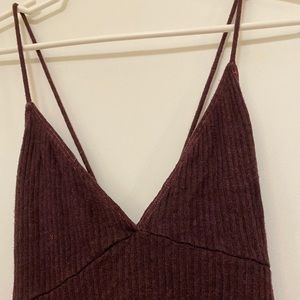 Deep purple/red crop top/cross back tank top